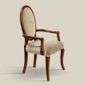 Classic Chair Wood and Fabric With or Without Armrests Made in Italy - Ellie