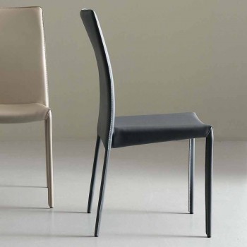 Chair Fully Upholstered in Imitation Leather, Modern- Eloisa