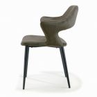 Chair with Armrests Fully Upholstered and Steel Legs - Ravenna Viadurini