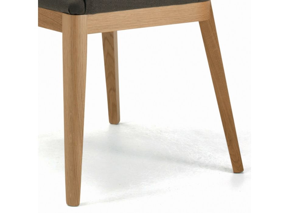 Chair with Armrests with Wooden Legs and Padded Seat Made in Italy - Bari Viadurini