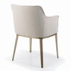 Chair with Armrests with Upholstered Seat and Steel Legs Made in Italy - Ascoli Viadurini