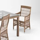 Outdoor Chair with Armrests in Polyrattan - Gigi Viadurini