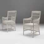 Outdoor Chair with Armrests in Polyrattan - Gigi Viadurini