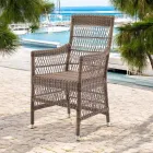Outdoor Chair with Armrests in Polyrattan - Gigi Viadurini