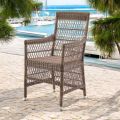 Outdoor Chair with Armrests in Polyrattan - Gigi