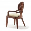 Modern design armchair with armrests Nicole, smooth wooden structure