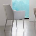 Chair with armrests in metal covered in Carlina eco-leather Viadurini