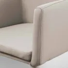 Chair with armrests in metal covered in Carlina eco-leather Viadurini