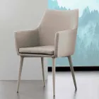 Chair with armrests in metal covered in Carlina eco-leather Viadurini