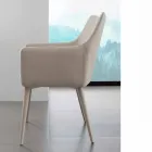 Chair with armrests in metal covered in Carlina eco-leather Viadurini