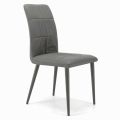 Chair with Lacquered Steel Legs and Upholstered Seat Made in Italy - Brescia