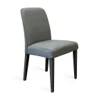 Chair with Wooden Legs and Stain-Resistant Fabric Seat - Kandinsky Viadurini