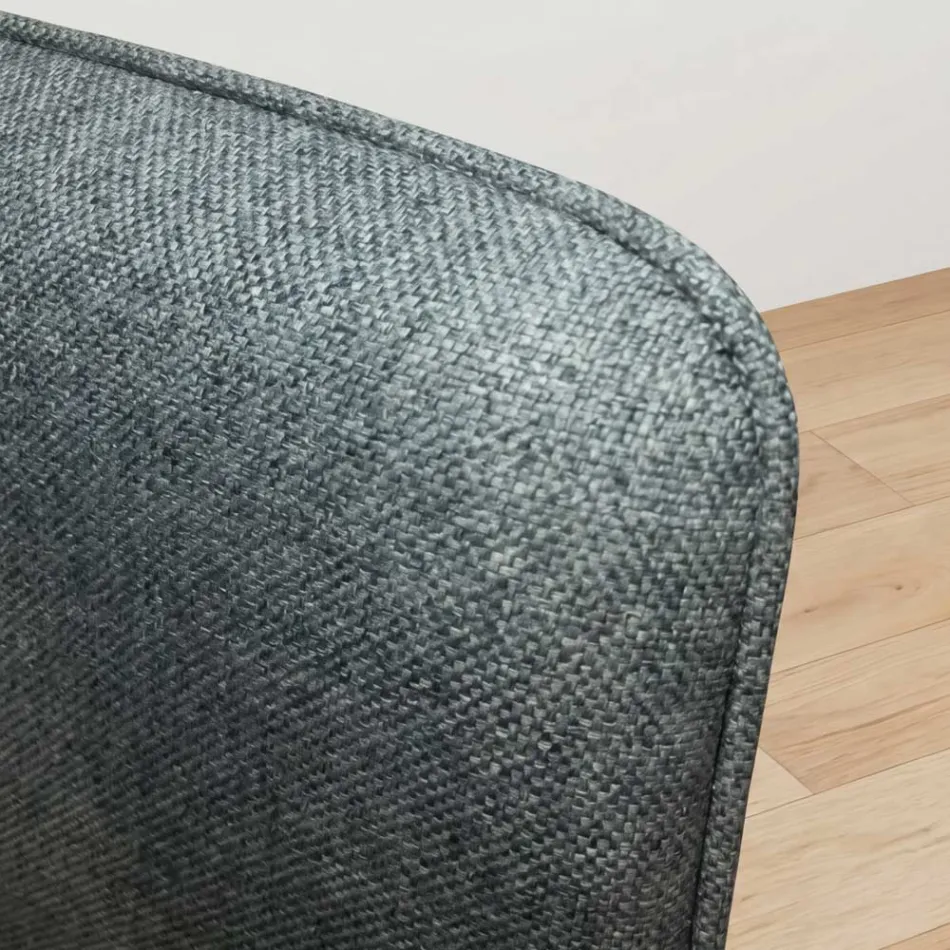 Chair with Wooden Legs and Stain-Resistant Fabric Seat - Kandinsky Viadurini