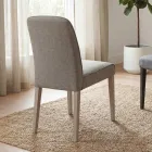 Chair with Wooden Legs and Stain-Resistant Fabric Seat - Kandinsky Viadurini