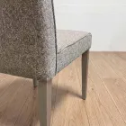 Chair with Wooden Legs and Stain-Resistant Fabric Seat - Kandinsky Viadurini