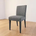 Chair with Wooden Legs and Stain-Resistant Fabric Seat - Kandinsky Viadurini