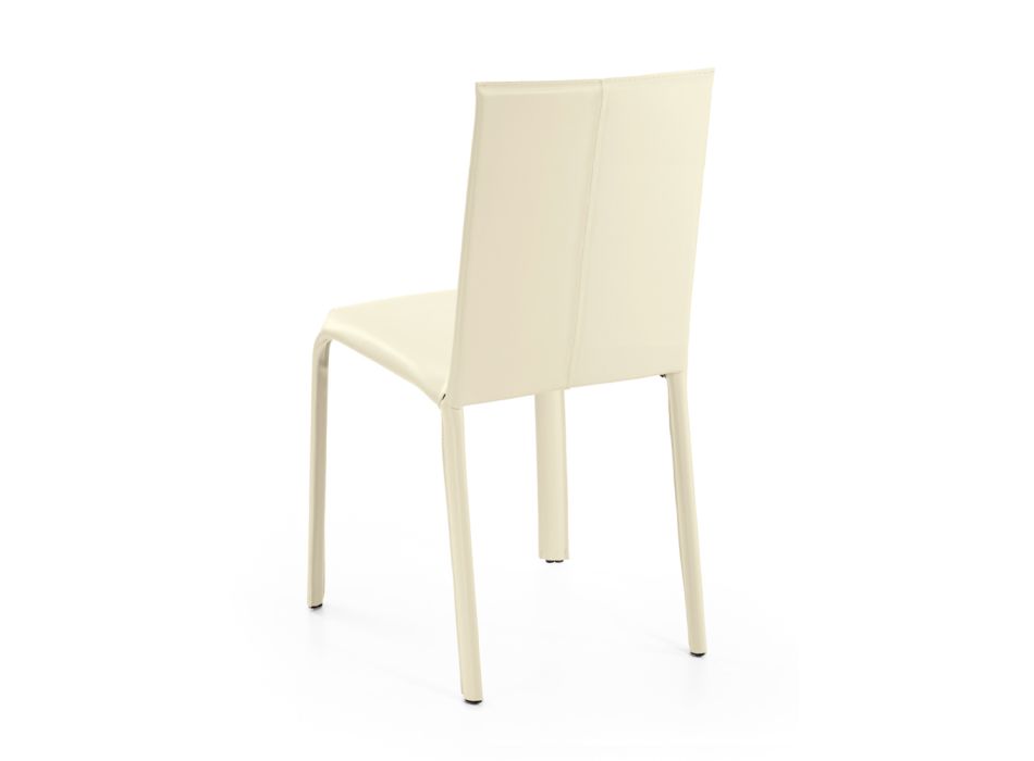 Chair with High Back in Regenerated Leather Made in Italy - Lanterna Viadurini