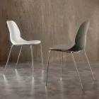 Chair with chromed frame and Licata polypropylene shell Viadurini