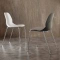 Chair Licata with polypropylene shell and chromed legs, modern design