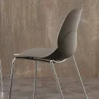 Chair with chromed frame and Licata polypropylene shell Viadurini