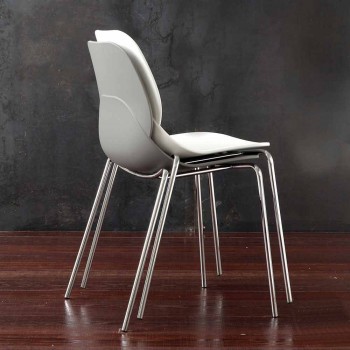 Chair with chromed frame and Licata polypropylene shell