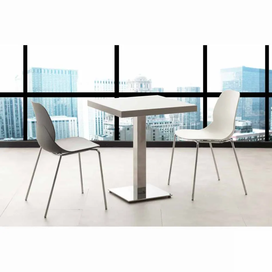 Chair with chromed frame and Licata polypropylene shell Viadurini