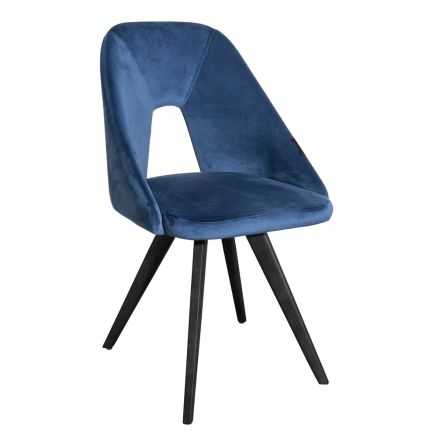 Chair with Metal Structure and Velvet Seat Made in Italy - Mathias Viadurini