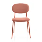 Chair with Metal Structure, Seat and Back in Fabric - Serenella Viadurini