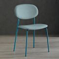 Chair with Metal Structure, Seat and Back in Fabric - Serenella