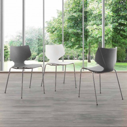 Modern design chromed chair made in Italy Messina Viadurini
