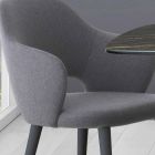 Kitchen Chair with Armrests in Fabric and Wood Made in Italy - Marchesi Viadurini