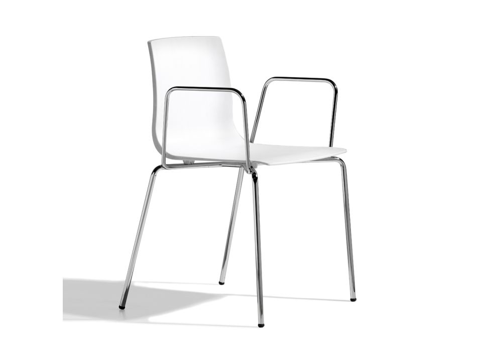 Kitchen Chair with Technopolymer Seat Made in Italy 2 Pieces - Ghirlanda Viadurini