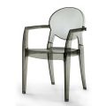 Stackable Kitchen Chair in Polycarbonate Made in Italy 4 Pieces - Ice