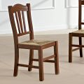 Kitchen Chair in Beech Wood and Straw Italian Classic Design - Hegel