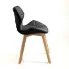 Kitchen Chair in Synthetic Leather and Solid Wood 2 Pieces - Fiorenzuola Viadurini