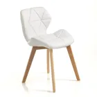 Kitchen Chair in Synthetic Leather and Solid Wood 2 Pieces - Fiorenzuola Viadurini