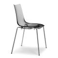 Kitchen Chair in Polycarbonate and Steel Made in Italy 4 Pieces - Fedora