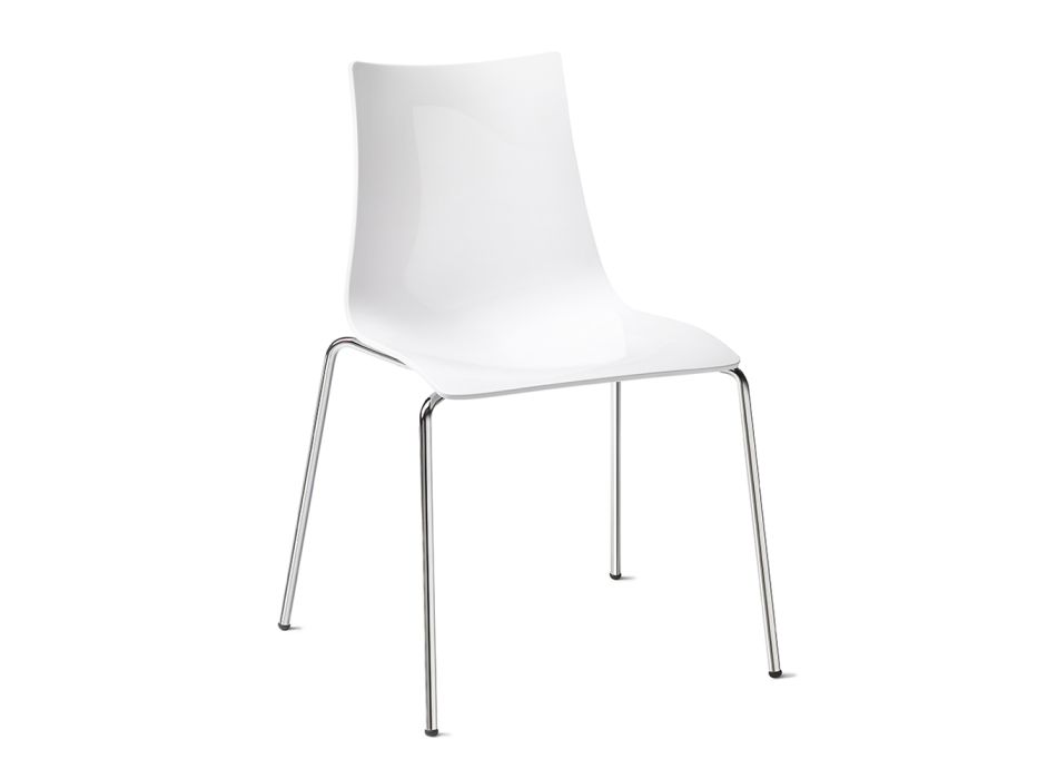 Kitchen Chair in Polycarbonate and Steel Made in Italy 4 Pieces - Fedora Viadurini
