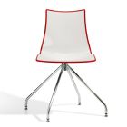 Polymer Kitchen Chair with Two-Colored Seat Made in Italy 2 Pieces - Fedora Viadurini