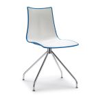 Polymer Kitchen Chair with Two-Colored Seat Made in Italy 2 Pieces - Fedora Viadurini