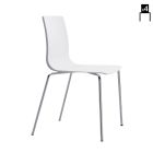 Kitchen Chair in Technopolymer and Steel Made in Italy 4 Pieces - Garland Viadurini