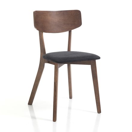 Kitchen Chair in Fabric with Structure in Solid Wood 2 Pieces - Tonino Viadurini