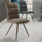 Kitchen Chair in Fabric with Painted Metal Structure 2 Pieces - Rodrigo Viadurini