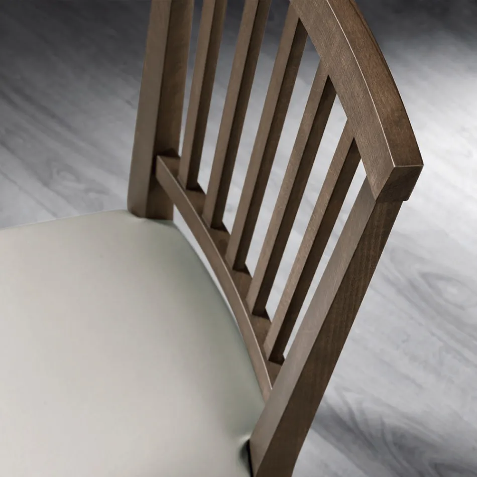 Kitchen Chair Solid Beech Wood and Ecoleather Italian Design - Rosita Viadurini