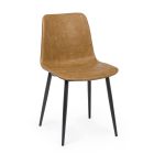 Vintage Design Kitchen or Living Room Chair in Steel and Eco-leather 2 Pcs - Rekko Viadurini