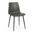 Vintage Design Kitchen or Living Room Chair in Steel and Eco-leather 2 Pcs - Rekko Viadurini