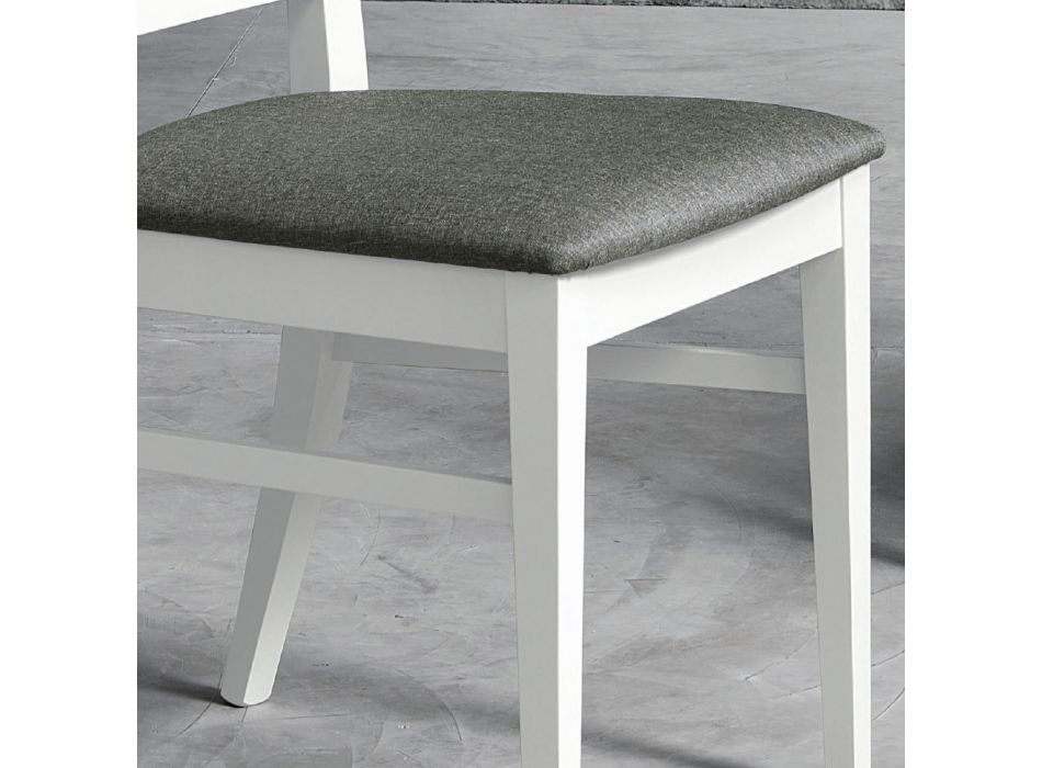 Design Kitchen Chair in Beech Wood and Modern Style Fabric - Taver Viadurini