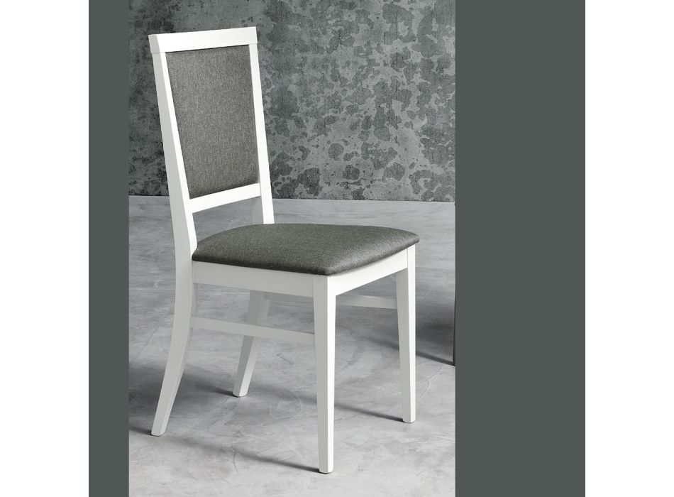 Design Kitchen Chair in Beech Wood and Modern Style Fabric - Taver Viadurini
