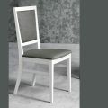 Design Kitchen Chair in Beech Wood and Modern Style Fabric - Taver