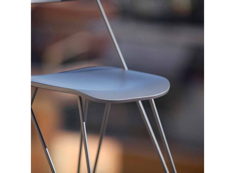 Handmade Kitchen Chair in Wood and Precious Steel Made in Italy - Granada Viadurini